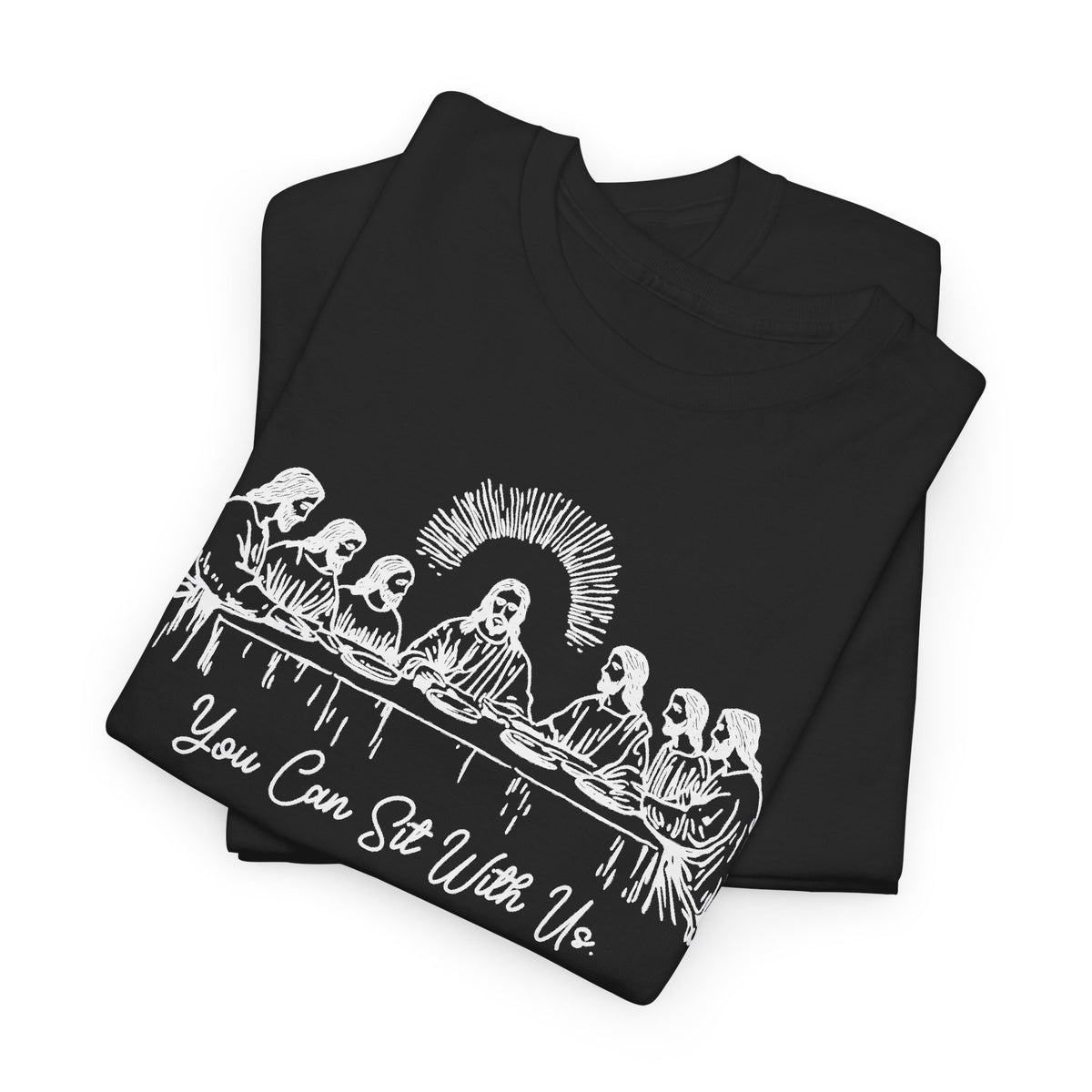 You Can Sit With Us - White Graphic T-Shirt | Unisex Graphic Tee