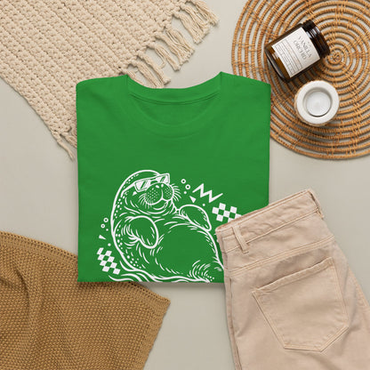 Retro floating manatee mascot T-Shirt