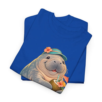 Chubby Mermaid Tropical Day Off Manatee T-Shirt