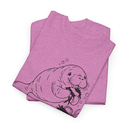 Chubby Mermaid Picnic Paddle Manatee T-Shirt