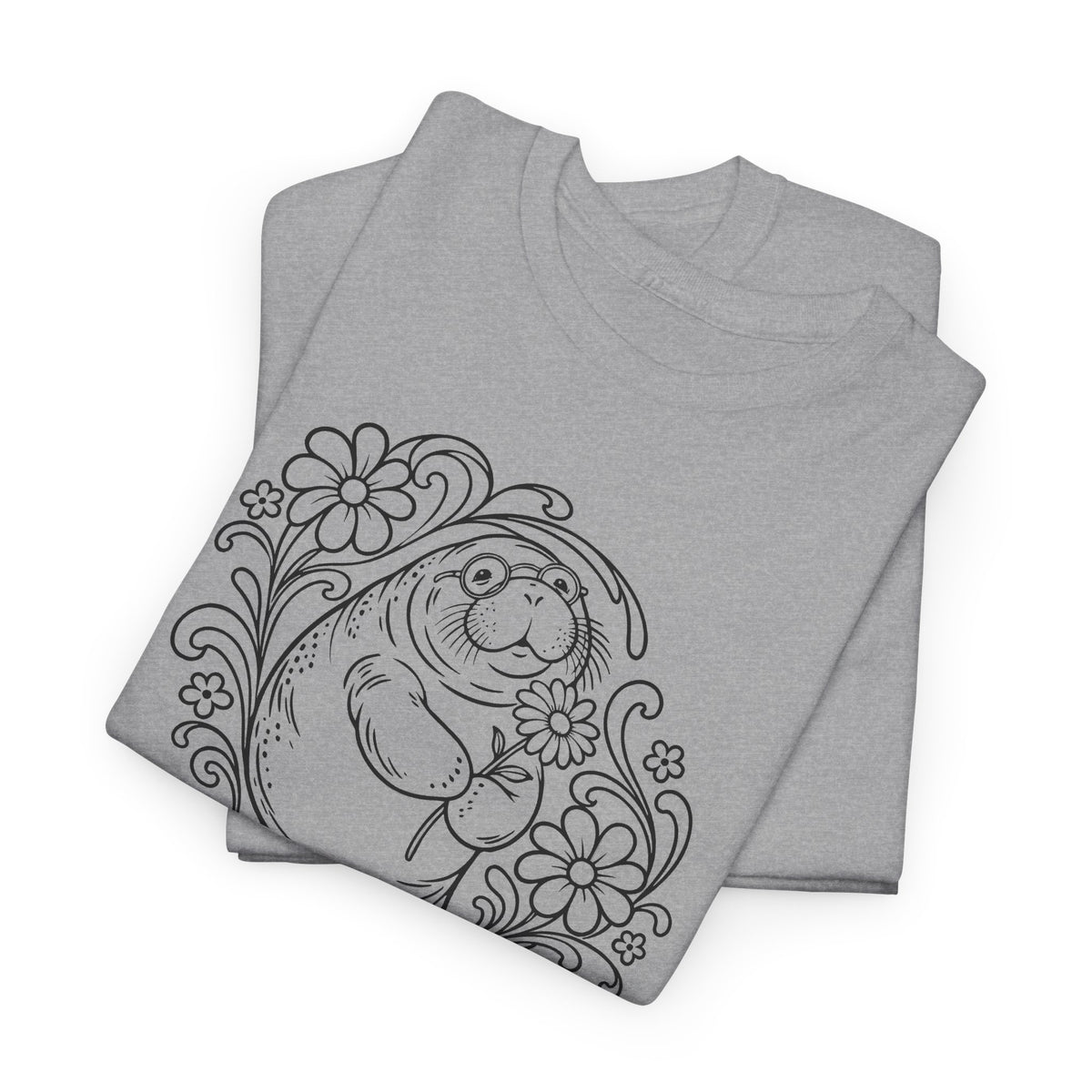 Groovy Spectacled Manatee with Daisy T-Shirt