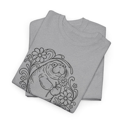 Groovy Spectacled Manatee with Daisy T-Shirt
