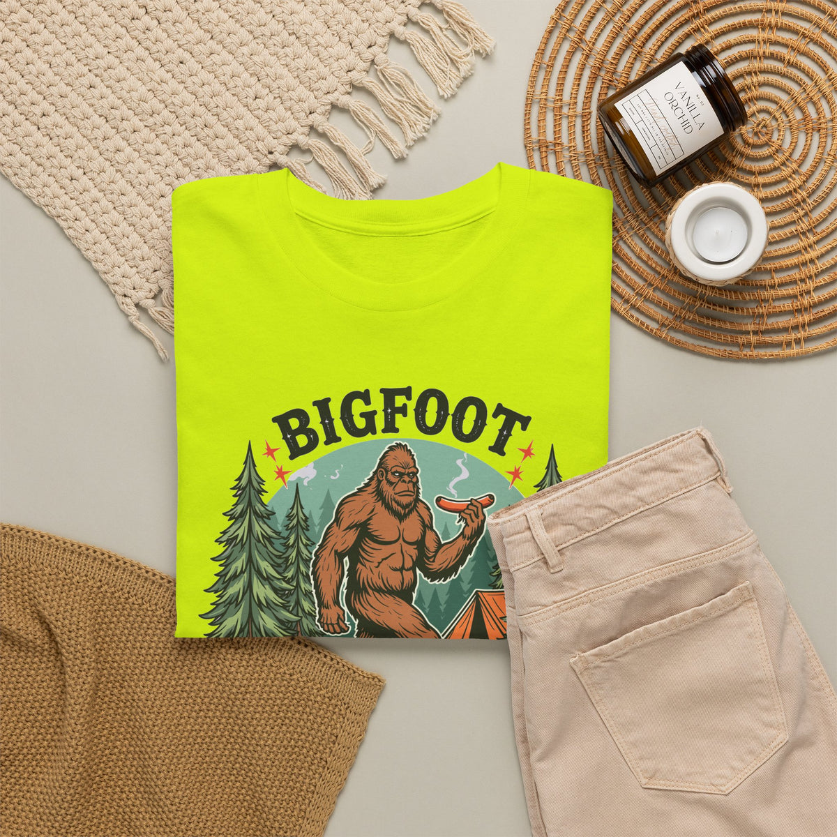 Bigfoot Grabbed My Wiener - Camping T-Shirt | Unisex Graphic Tee