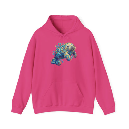 Swirling Moon-Tide Manatee Pullover Hoodie