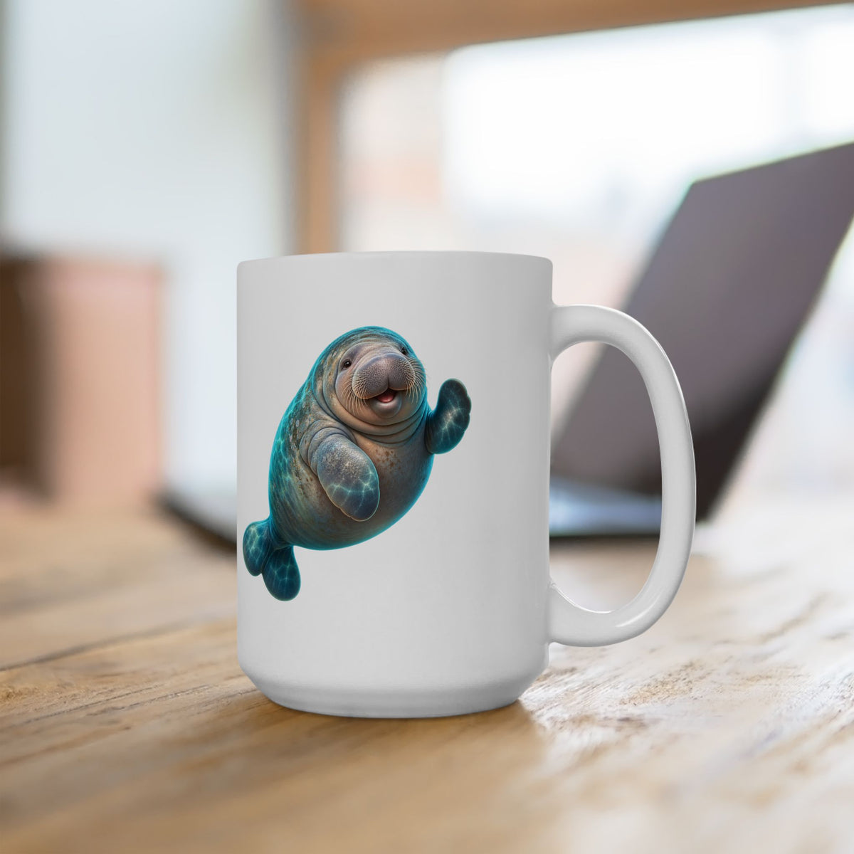 Friendly Flipper Manatee Mug