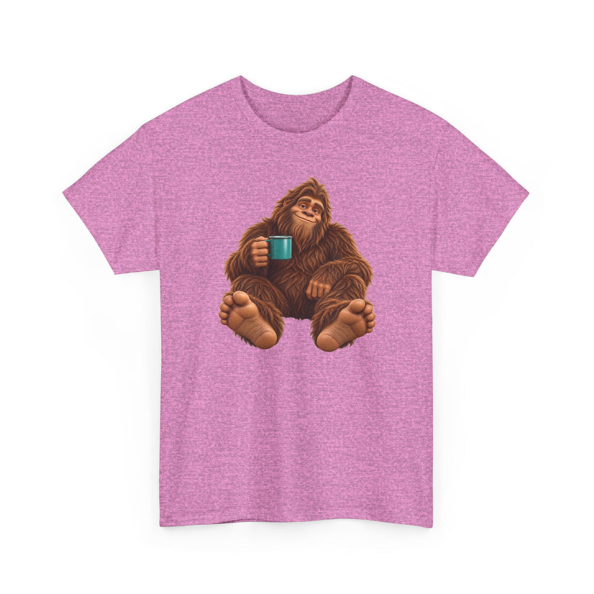 Cozy Camper Bigfoot with Teal Mug T-Shirt