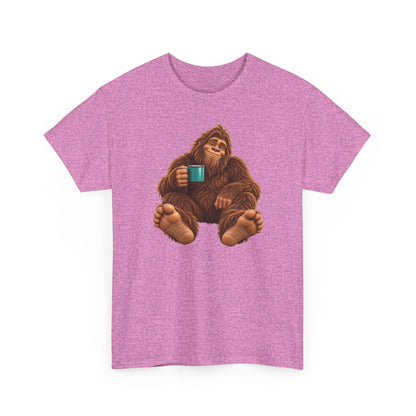 Cozy Camper Bigfoot with Teal Mug T-Shirt