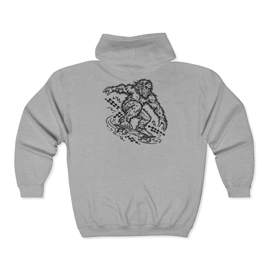 Bigfoot’s playful skateboard kickturn Zip-Up Hoodie