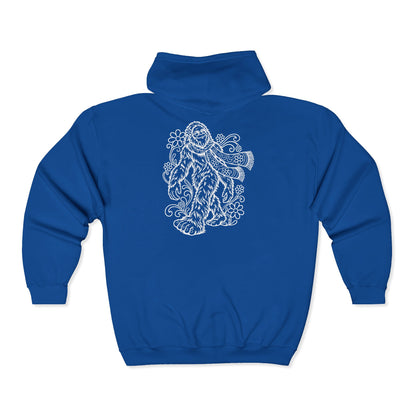 Groovy Spectacled Sasquatch Zip-Up Hoodie