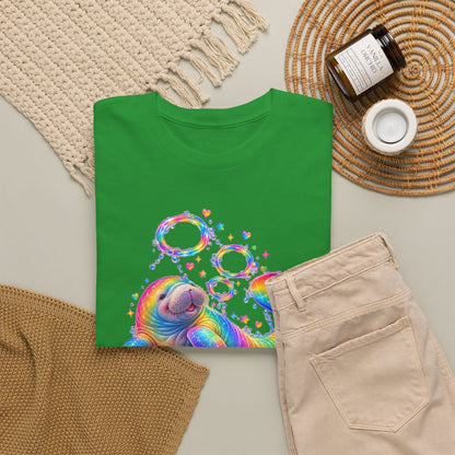 Rainbow Manatee Bubble Flip T-Shirt