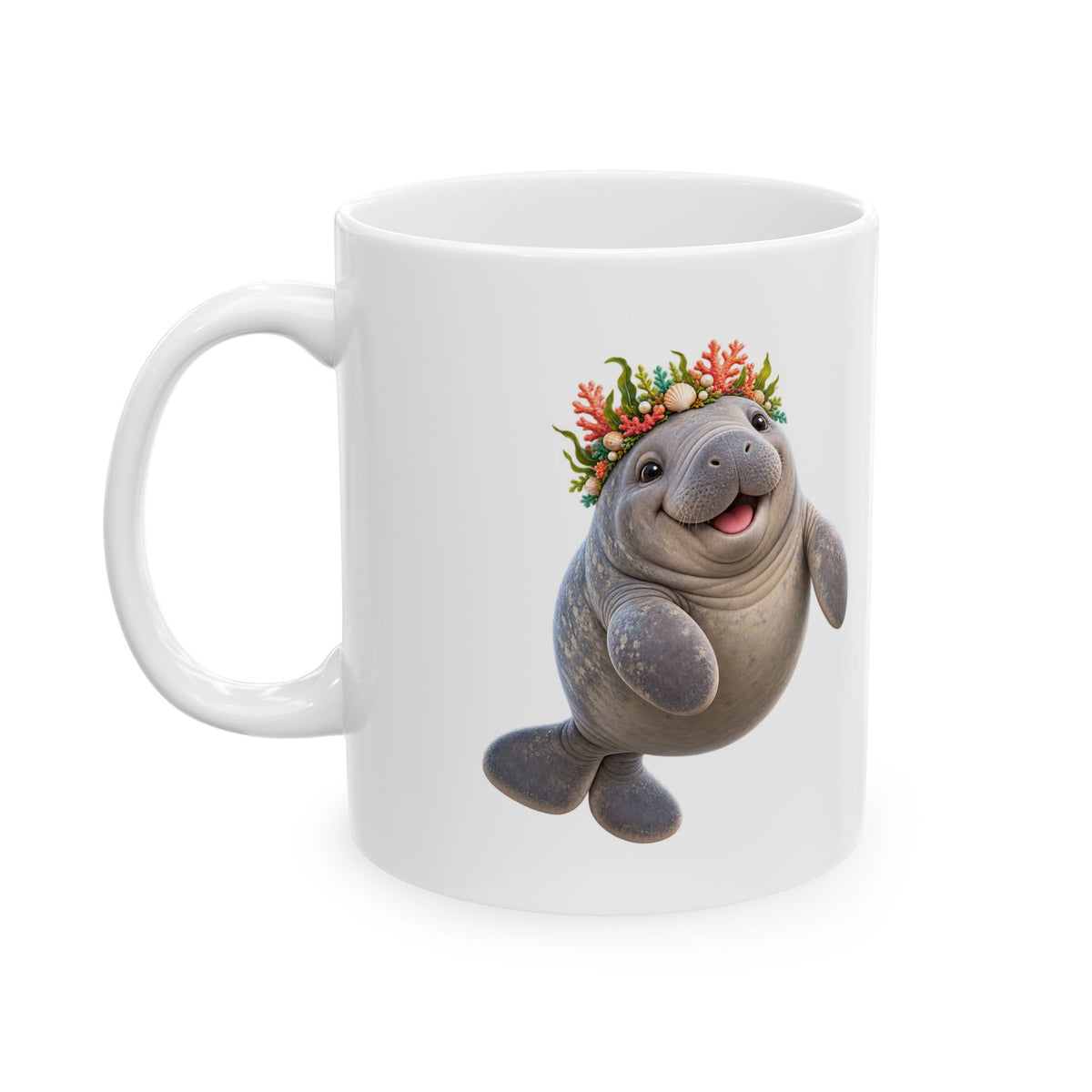 Cheerful Coral Crown Manatee Mug