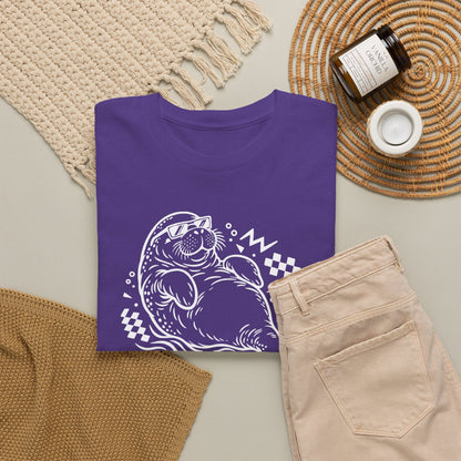 Retro floating manatee mascot T-Shirt