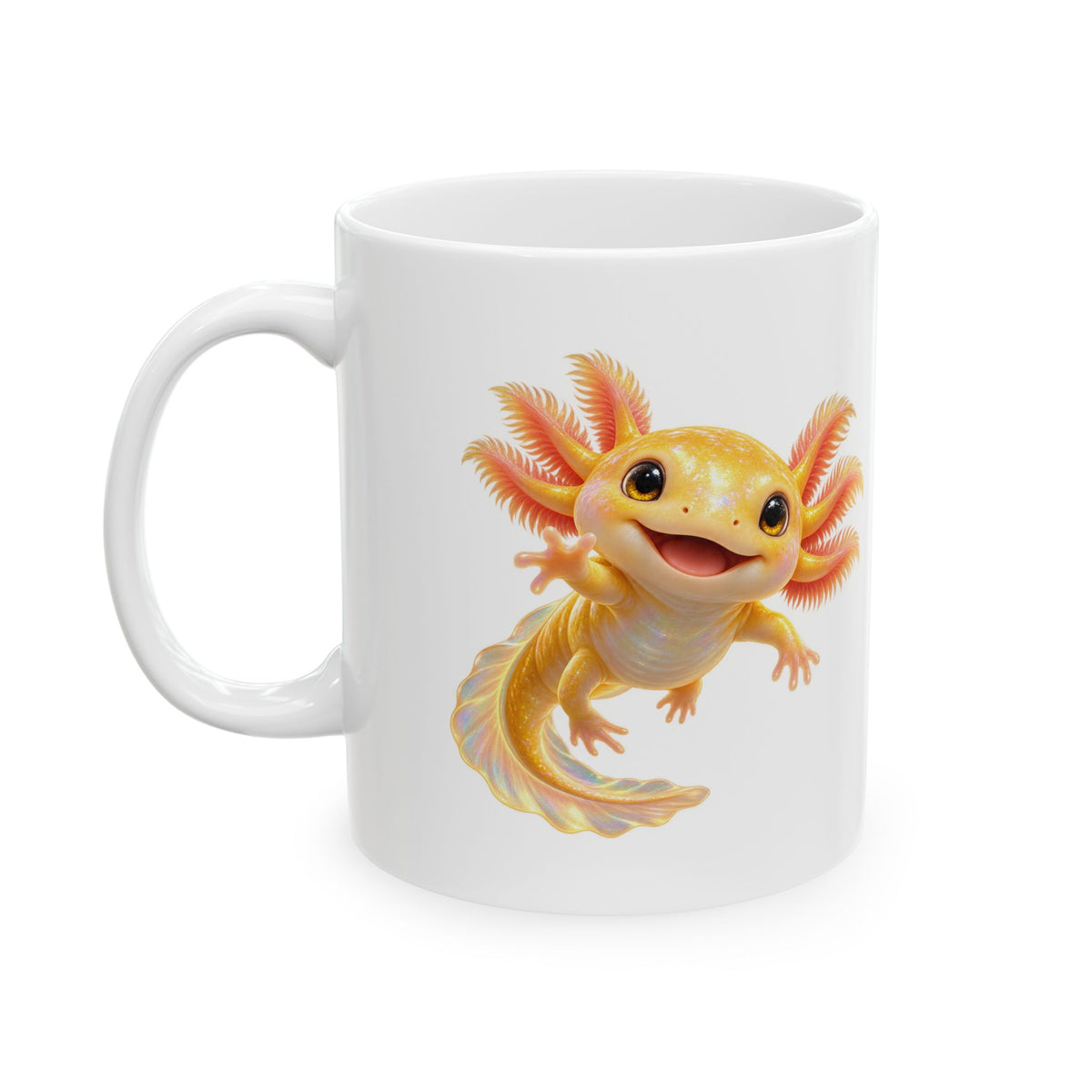 Golden Axolotl with Peach Gills Mug