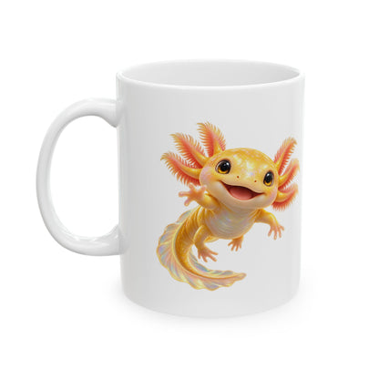 Golden Axolotl with Peach Gills Mug