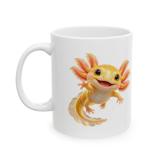 Golden Axolotl with Peach Gills Mug