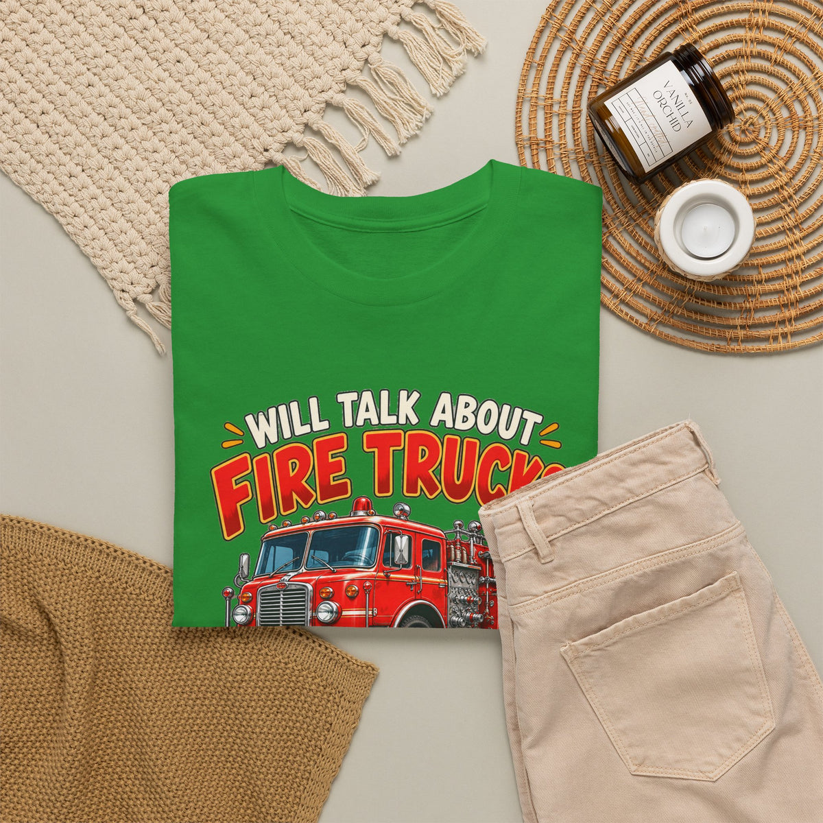 Will Talk About Fire Trucks – Gildan 5000 T-Shirt | 020