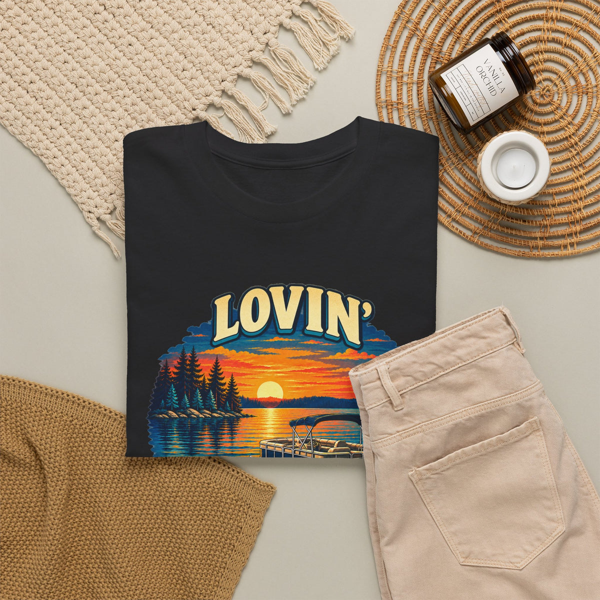 Lovin’ Summer Nights Pontoon – Gildan 5000 T-Shirt | 004a-v2