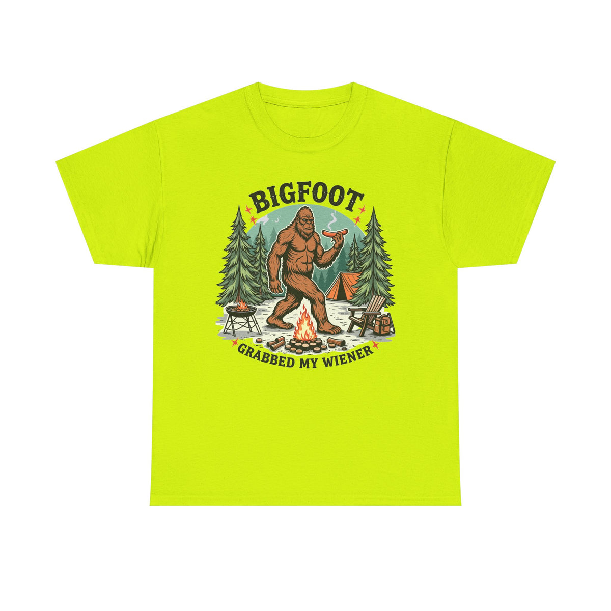 Bigfoot Grabbed My Wiener T-Shirt | Funny Camping Tee