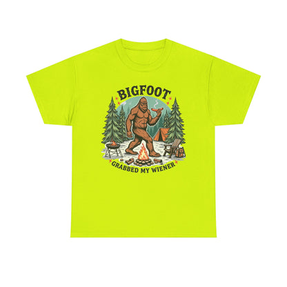 Bigfoot Grabbed My Wiener T-Shirt | Funny Camping Tee