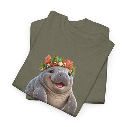 Cheerful Coral Crown Manatee T-Shirt