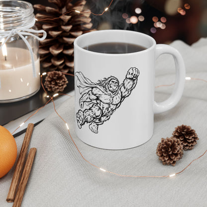 Soaring Cape-Wearing Sasquatch Mug