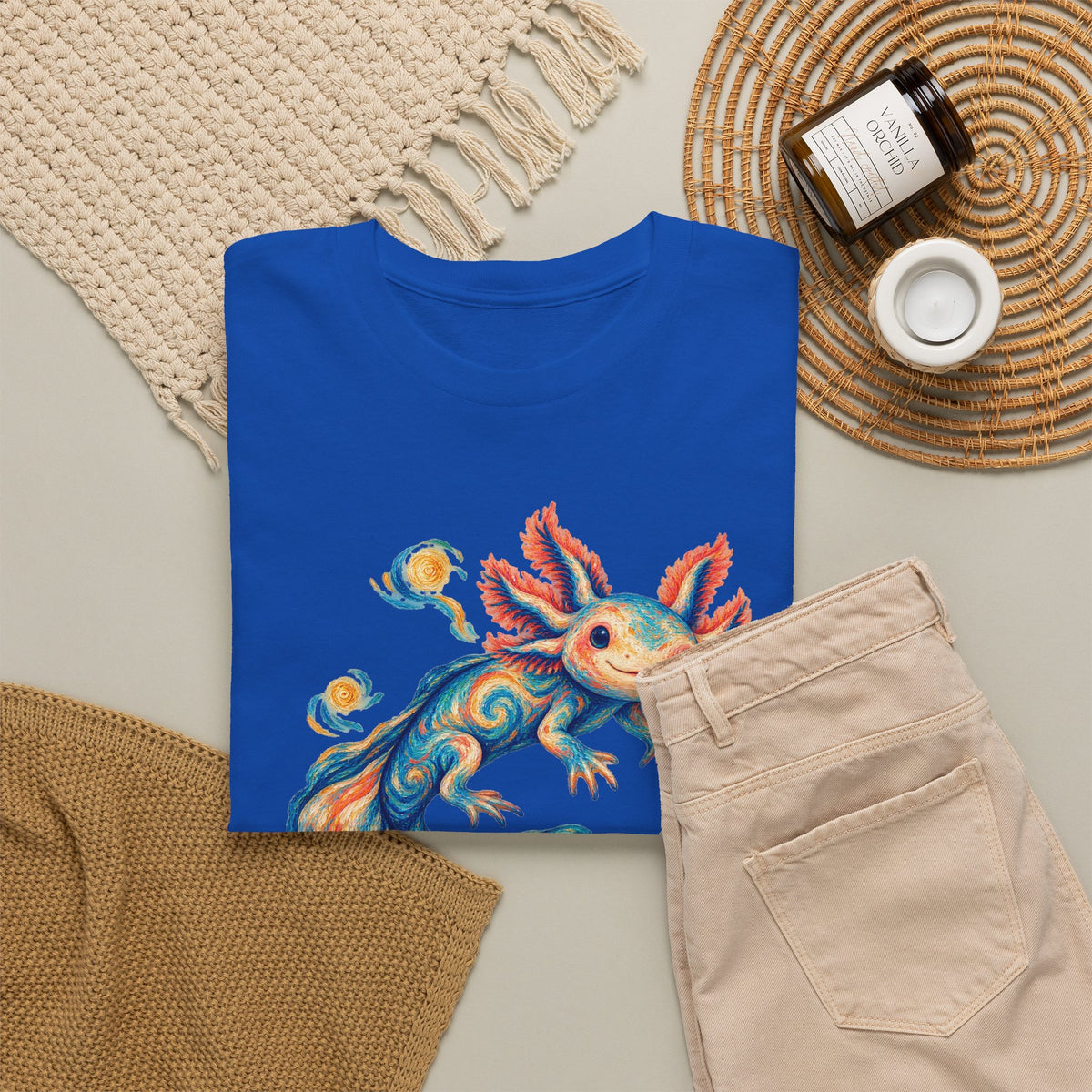 Starwater Axolotl in Turquoise and Coral T-Shirt