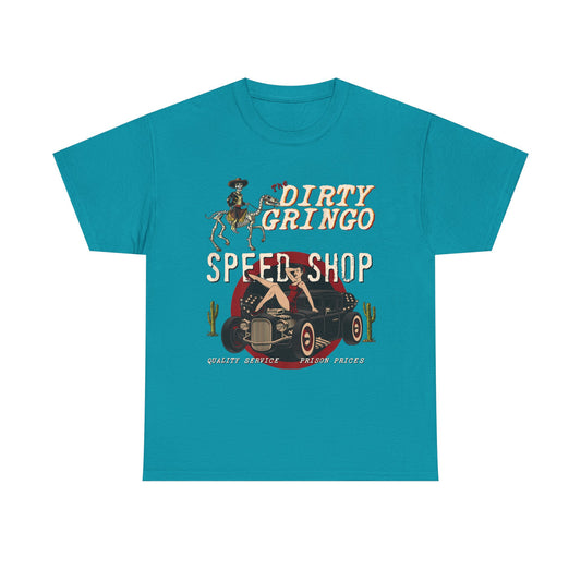Dirty Gringo Speed Shop T-Shirt | Retro Hot Rod Garage Tee