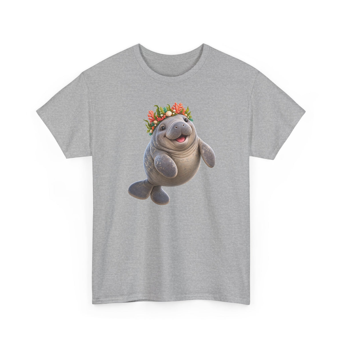 Cheerful Coral Crown Manatee T-Shirt