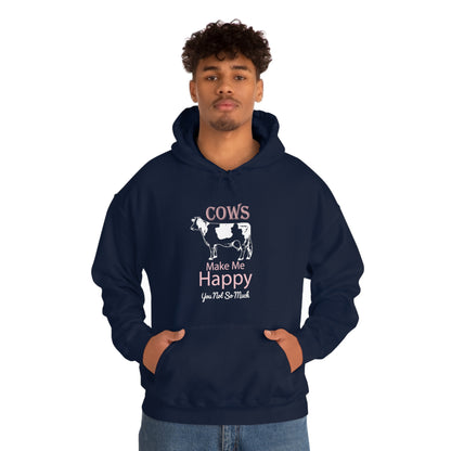 Cow Happy - Heavy Hooded Sweatshirt