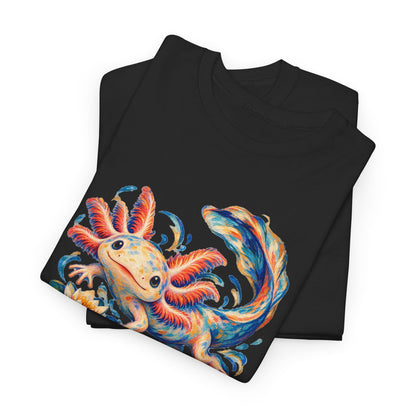 Swirling Axolotl and Lily Bloom T-Shirt