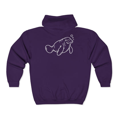 Slow Float Manatee Zip-Up Hoodie
