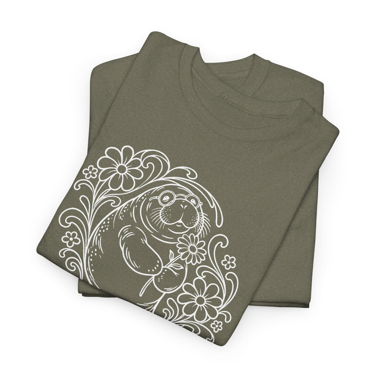 Groovy Spectacled Manatee with Daisy T-Shirt