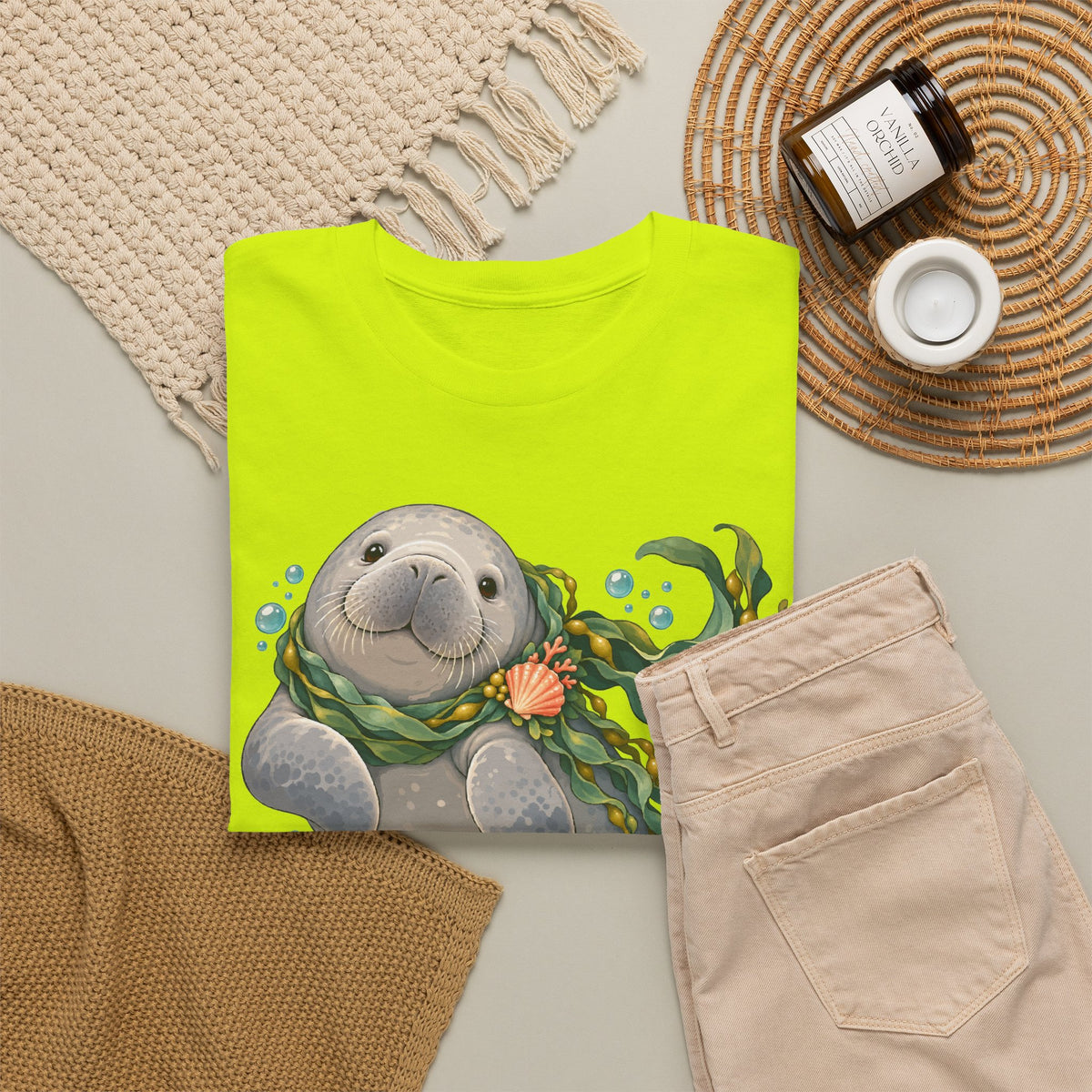 Chubby Mermaid Cozy Kelp Scarf Manatee T-Shirt