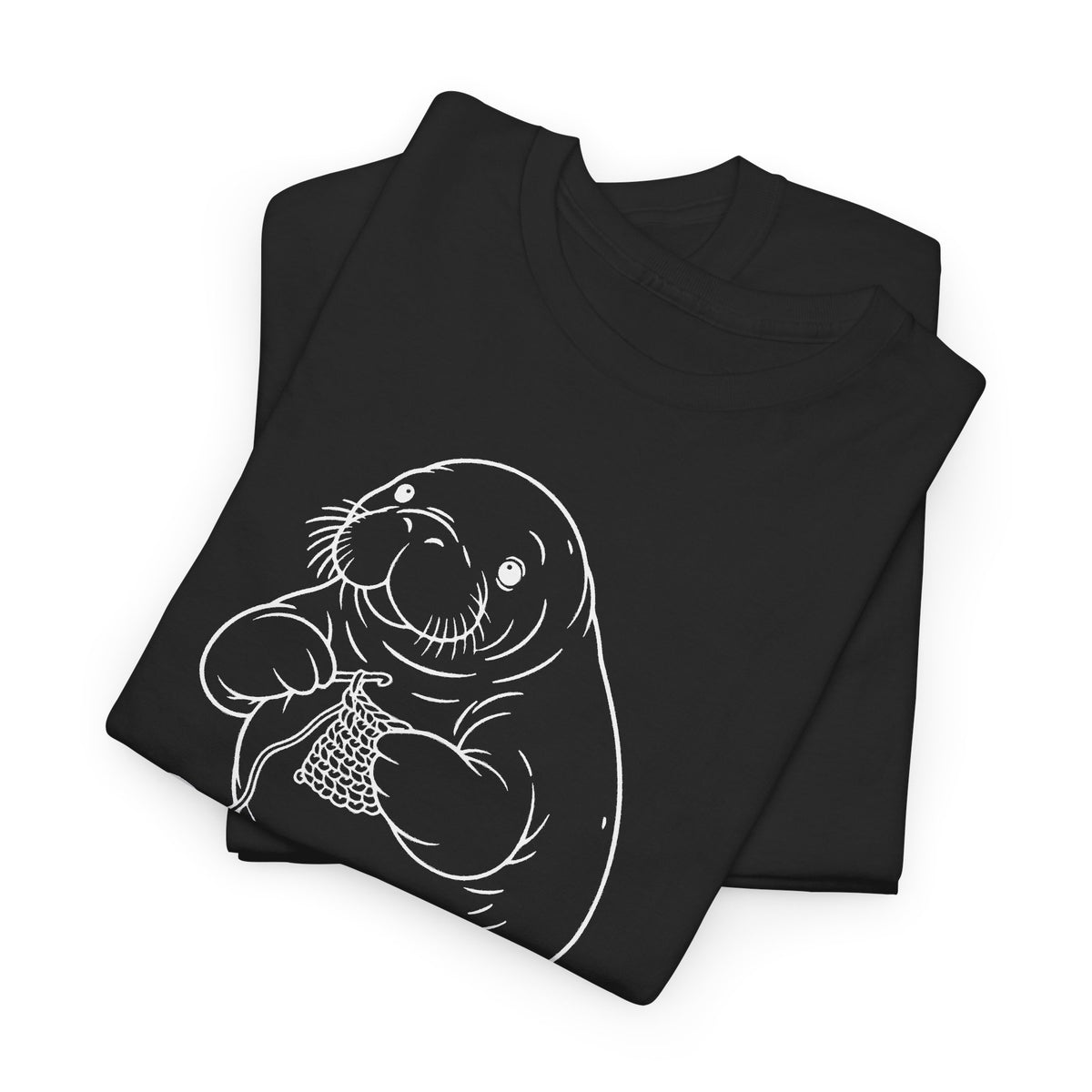 Chubby Mermaid Coastal Crochet Manatee T-Shirt