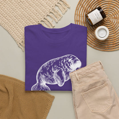 Slow Water Manatee Engraving T-Shirt