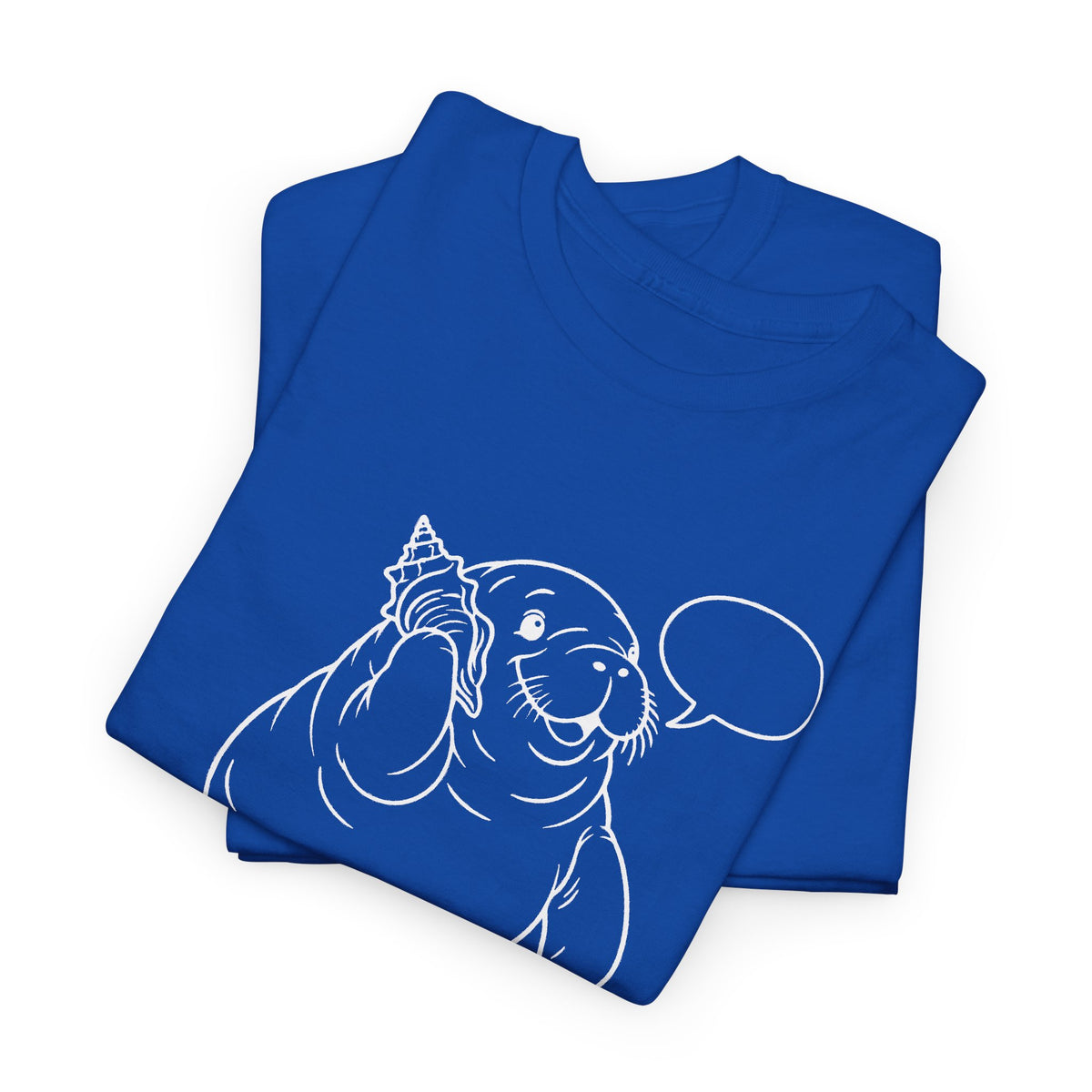 Chubby Mermaid Shell Phone Manatee T-Shirt