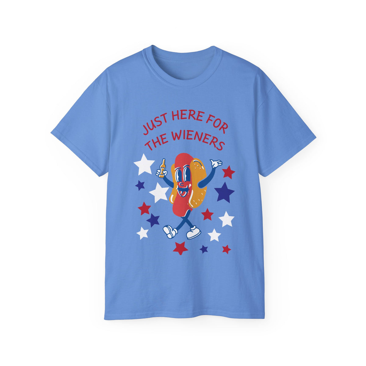 Just Here for the Wieners T-Shirt | Funny BBQ Hot Dog Tee