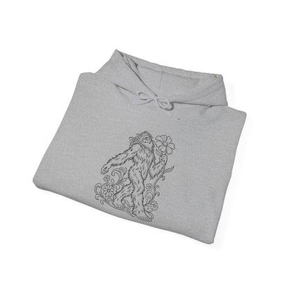 Swaying Sasquatch with a Flower Pullover Hoodie