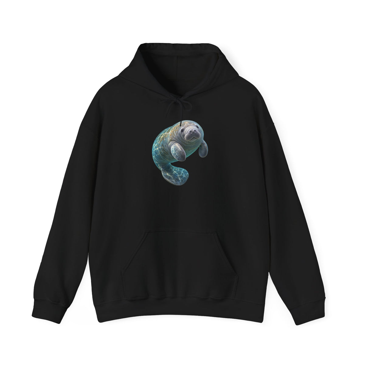 Curled Manatee in Turquoise Light Pullover Hoodie