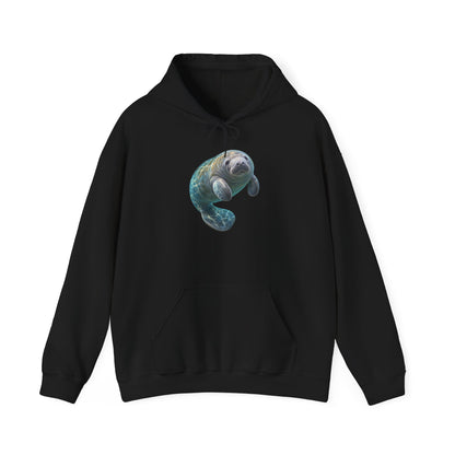 Curled Manatee in Turquoise Light Pullover Hoodie