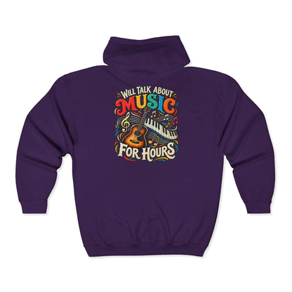 Will Talk About Music – Gildan 18600 Zip-Up Hoodie | 021