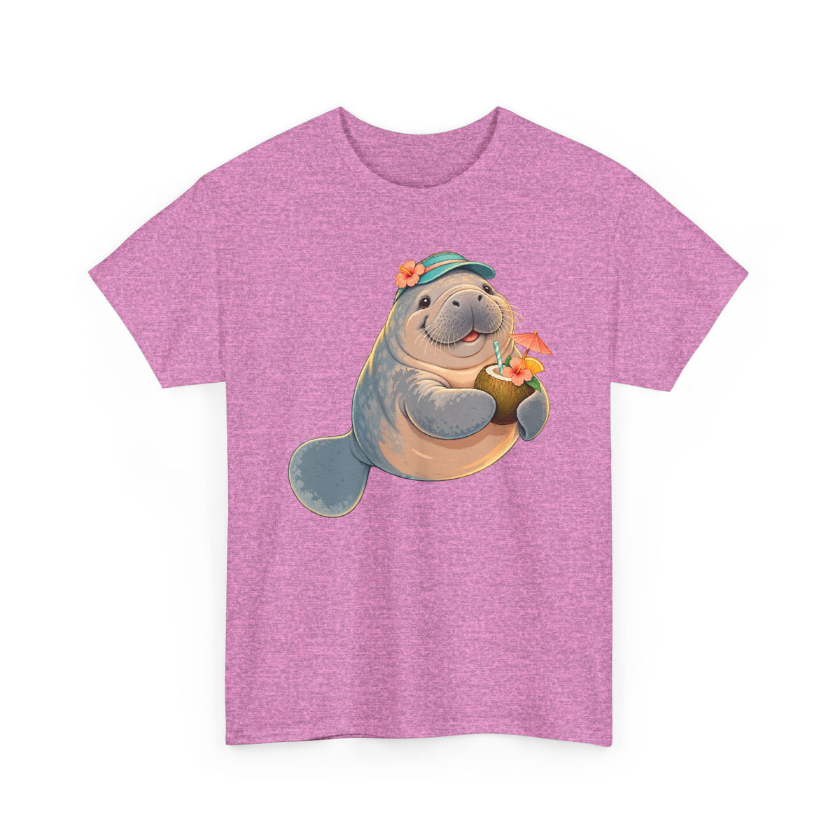 Chubby Mermaid Tropical Day Off Manatee T-Shirt