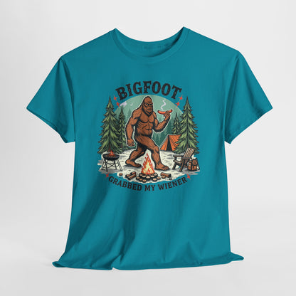 Bigfoot Grabbed My Wiener T-Shirt | Funny Camping Tee
