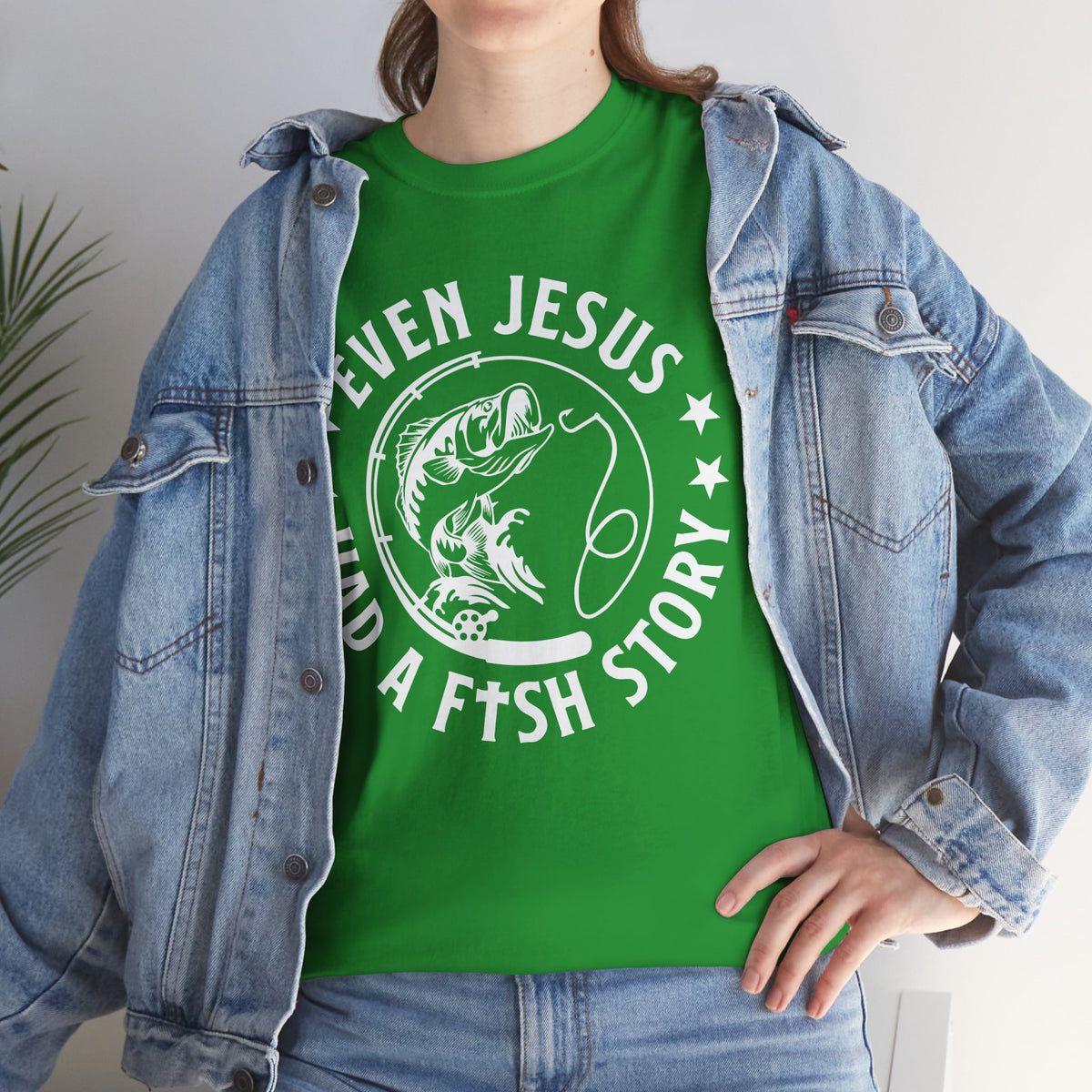 Even Jesus Had a Fish Story T-Shirt | Christian Fishing Tee – White
