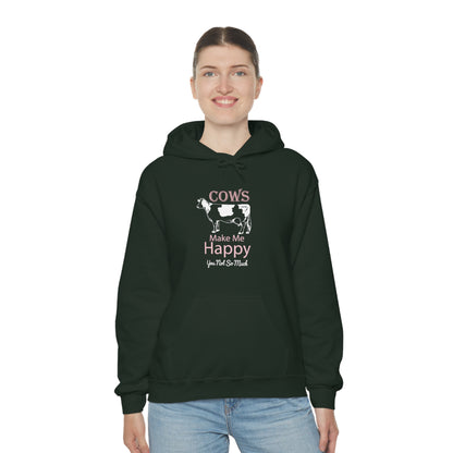 Cow Happy - Heavy Hooded Sweatshirt