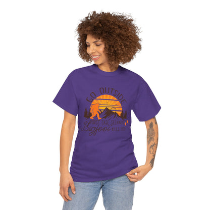 Go Outside Bigfoot T-Shirt | Funny Outdoor & Camping Tee