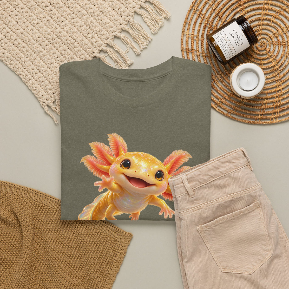 Golden Axolotl with Peach Gills T-Shirt