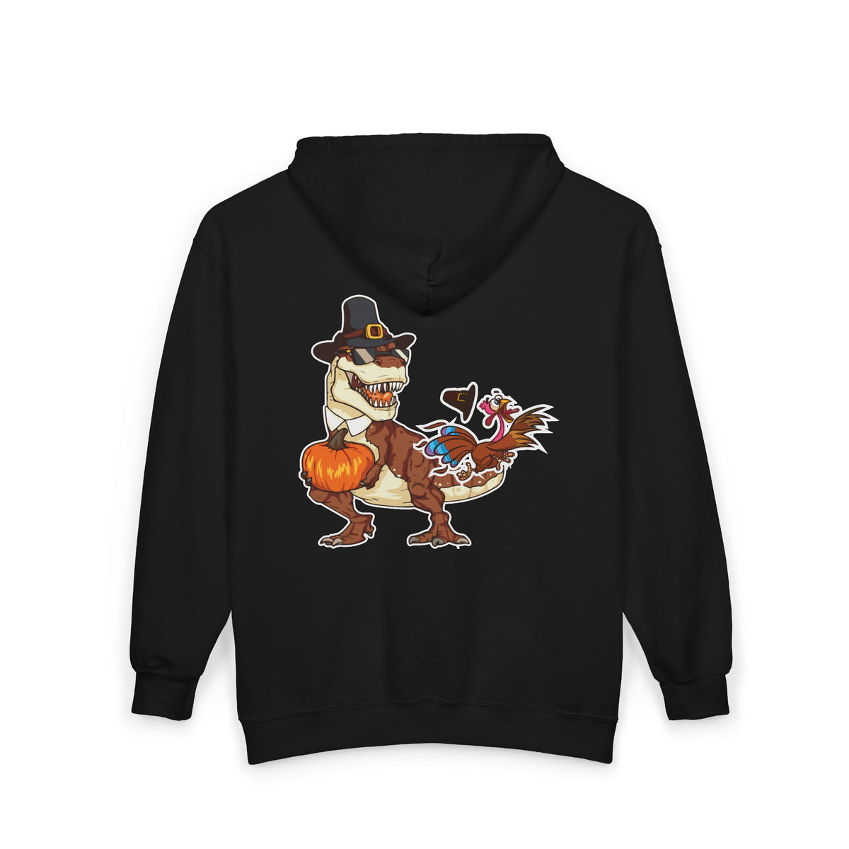 Thanksgiving T-Rex Gildan 18600 Zip-Up Hoodie