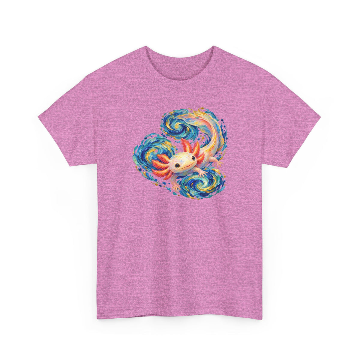 Swirling Axolotl in Turquoise Currents T-Shirt