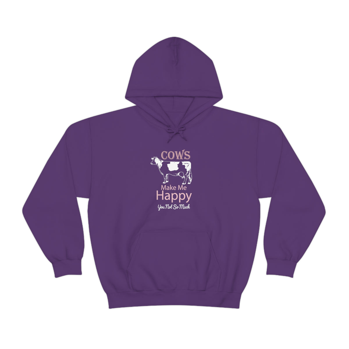 Cow Happy - Heavy Hooded Sweatshirt